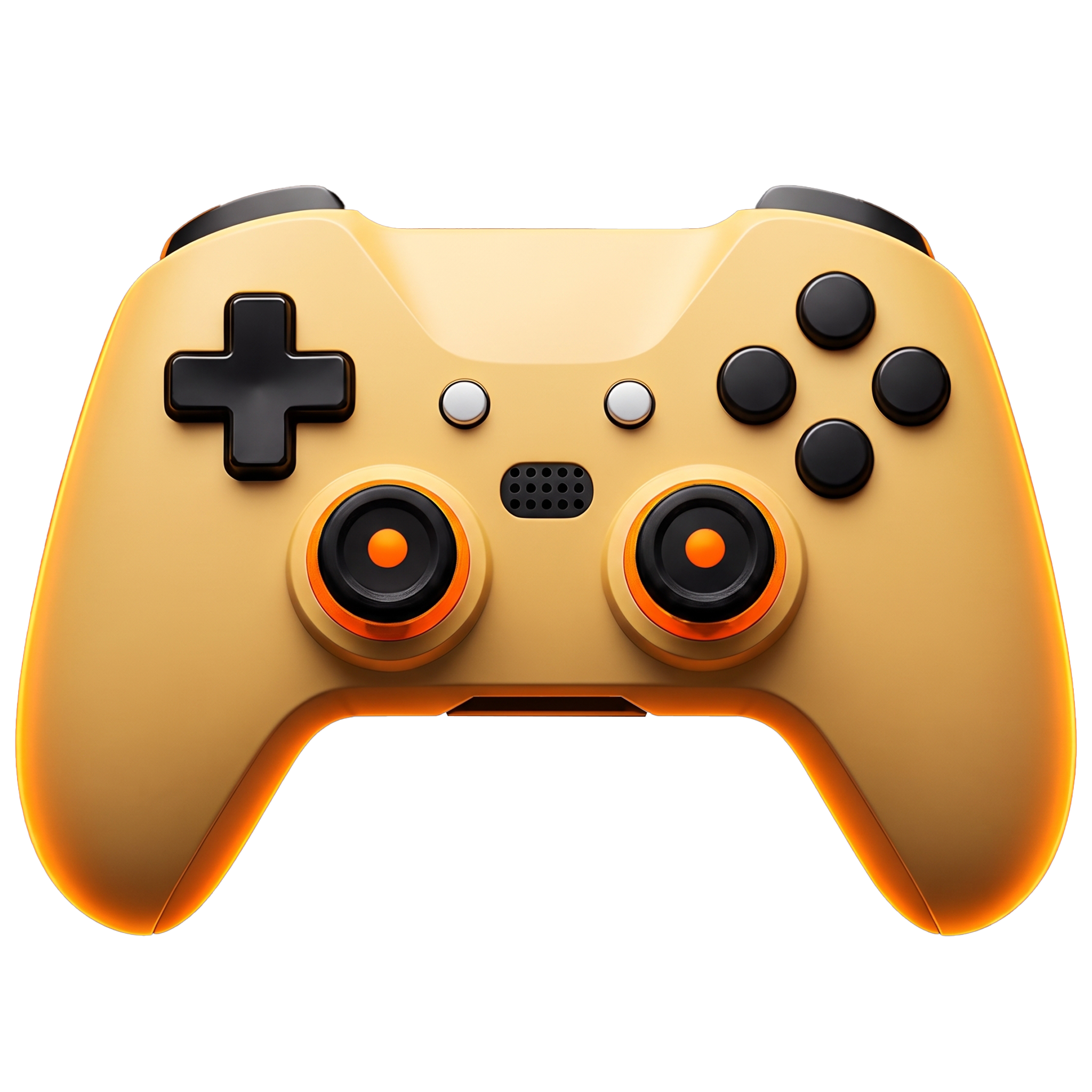Orange and black game controller representing interactive play